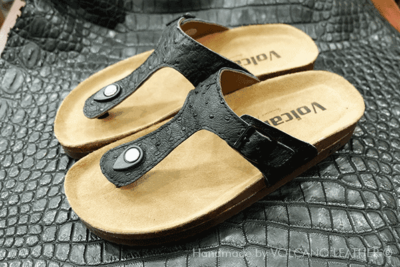 Dép da đà điểu Volcano Leather