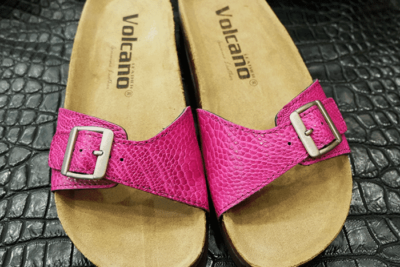 Dép da chân đà điểu Volcano leather