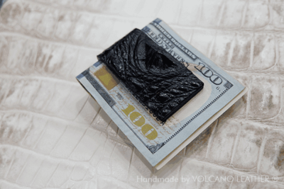 Kẹp tiền da cá sấu Volcano Leather