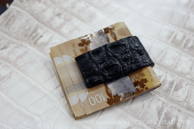 Kẹp tiền da cá sấu Volcano Leather