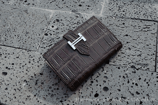 kep-tien-da-ca-sau-kt002i Ví card da cá sấu Volcano leather