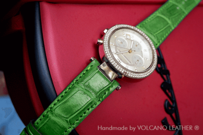 Dây đồng hồ Michael Kors da cá sấu Volcano leather